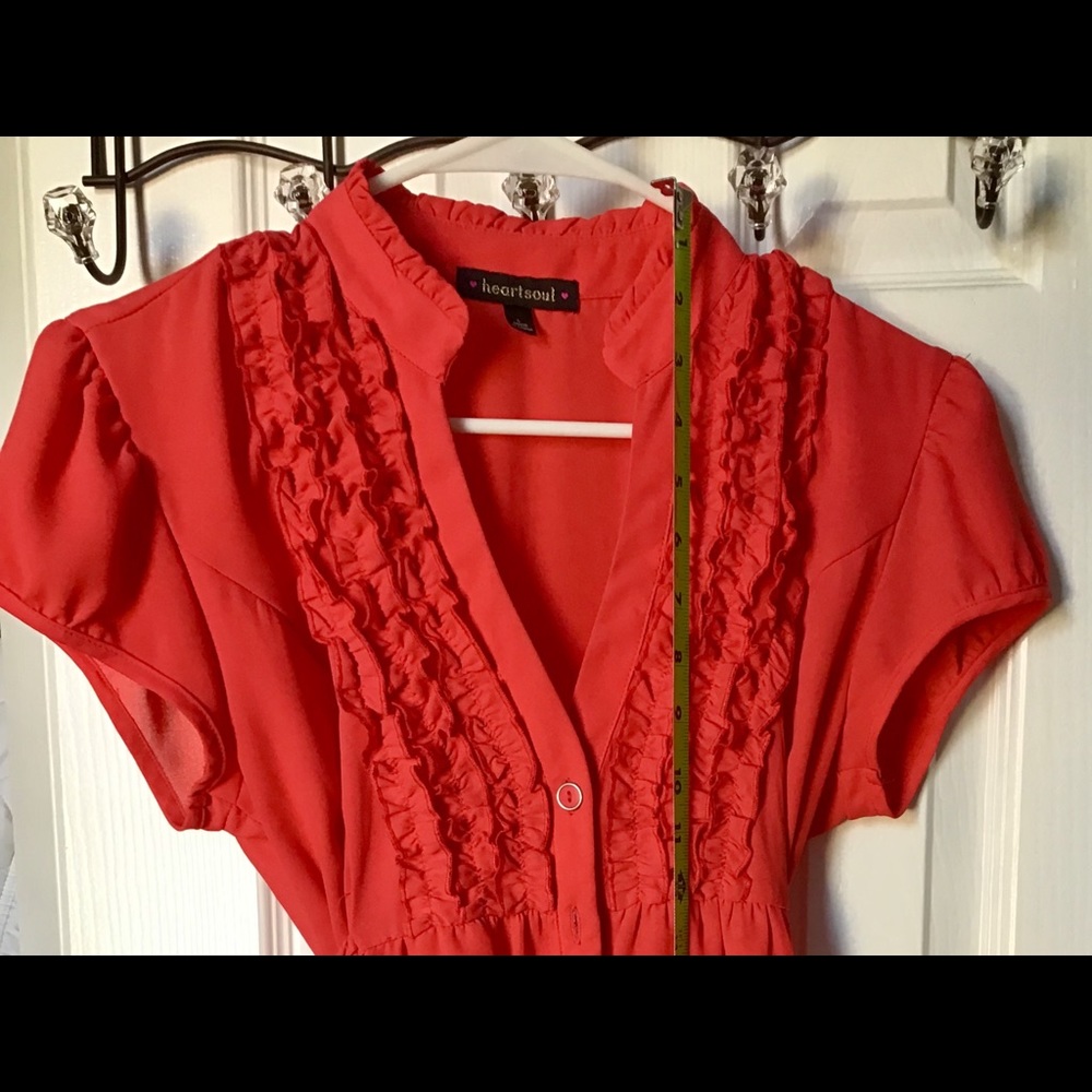 Orange blouse top- junior size L